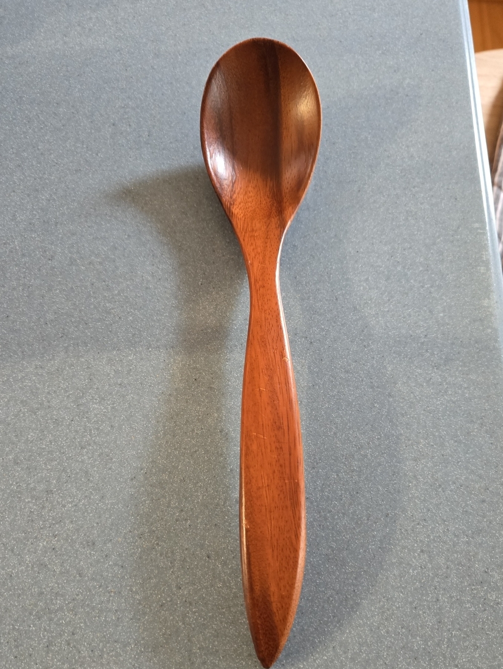 Handcrafted Wooden Serving Spoon - Rich Mahogany Tone